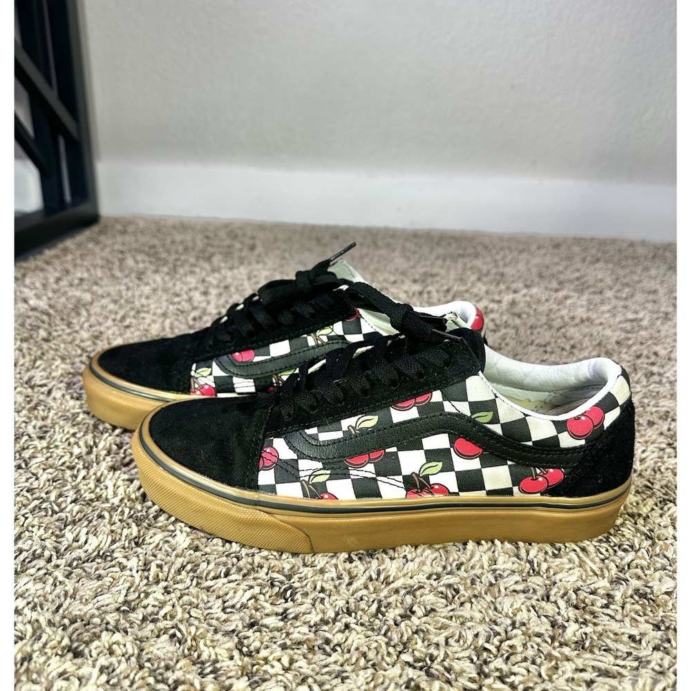 Vans Old Skool Checkerboard Cherries Men's 6 Women's Size 7.5 Shoes Sneakers